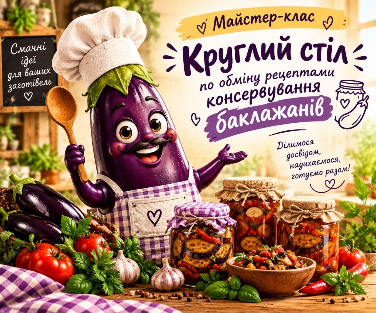​Круглий стіл про баклажани: ділимося рецептами та секретами консервації